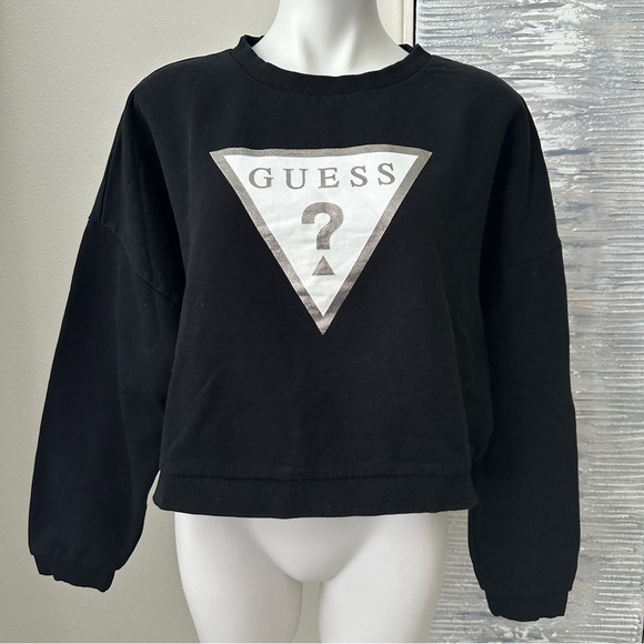 Guess Women’s Logo Cropped Sweatshirt Size XL - Picture 1 of 14
